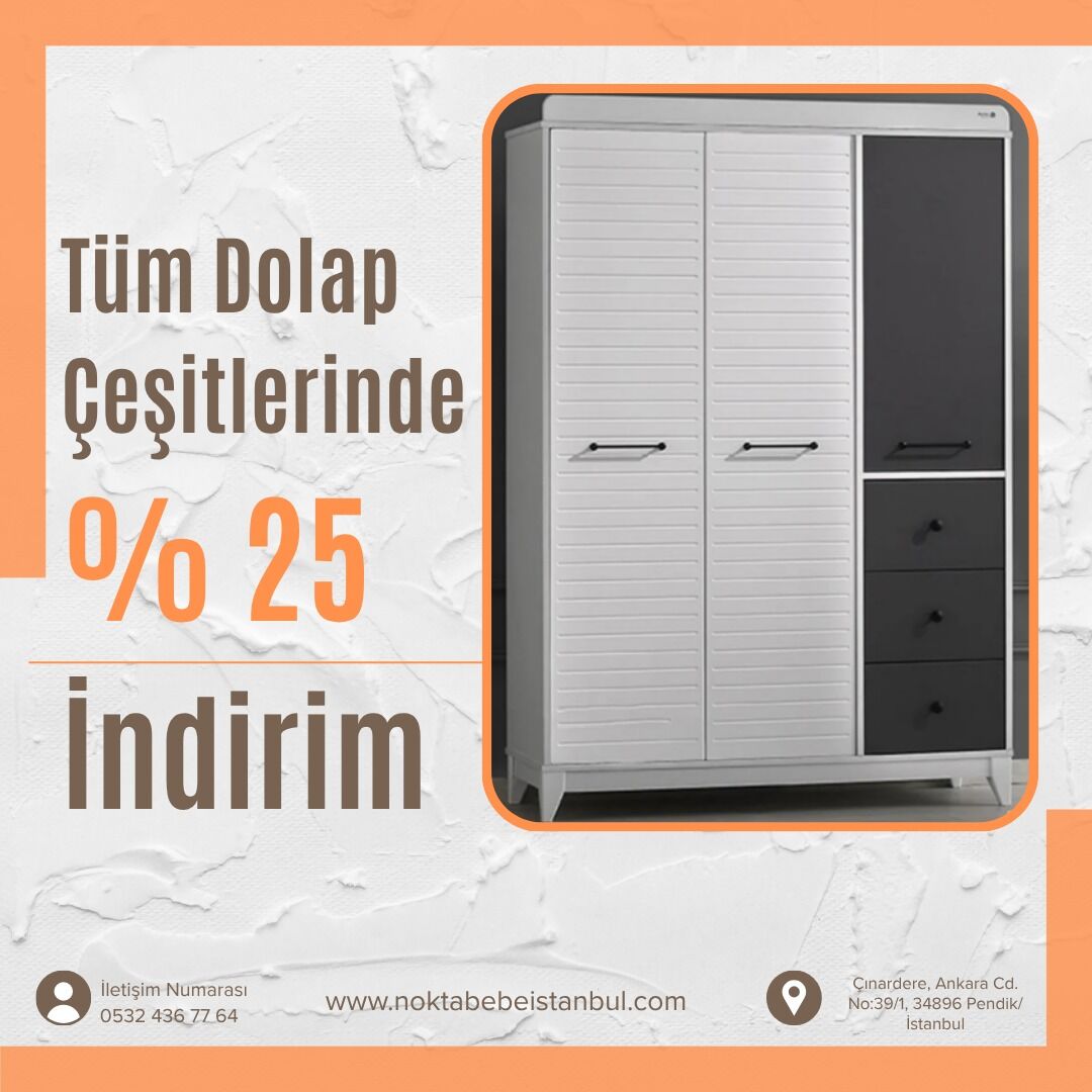 Olivia 3 kapılı dolap