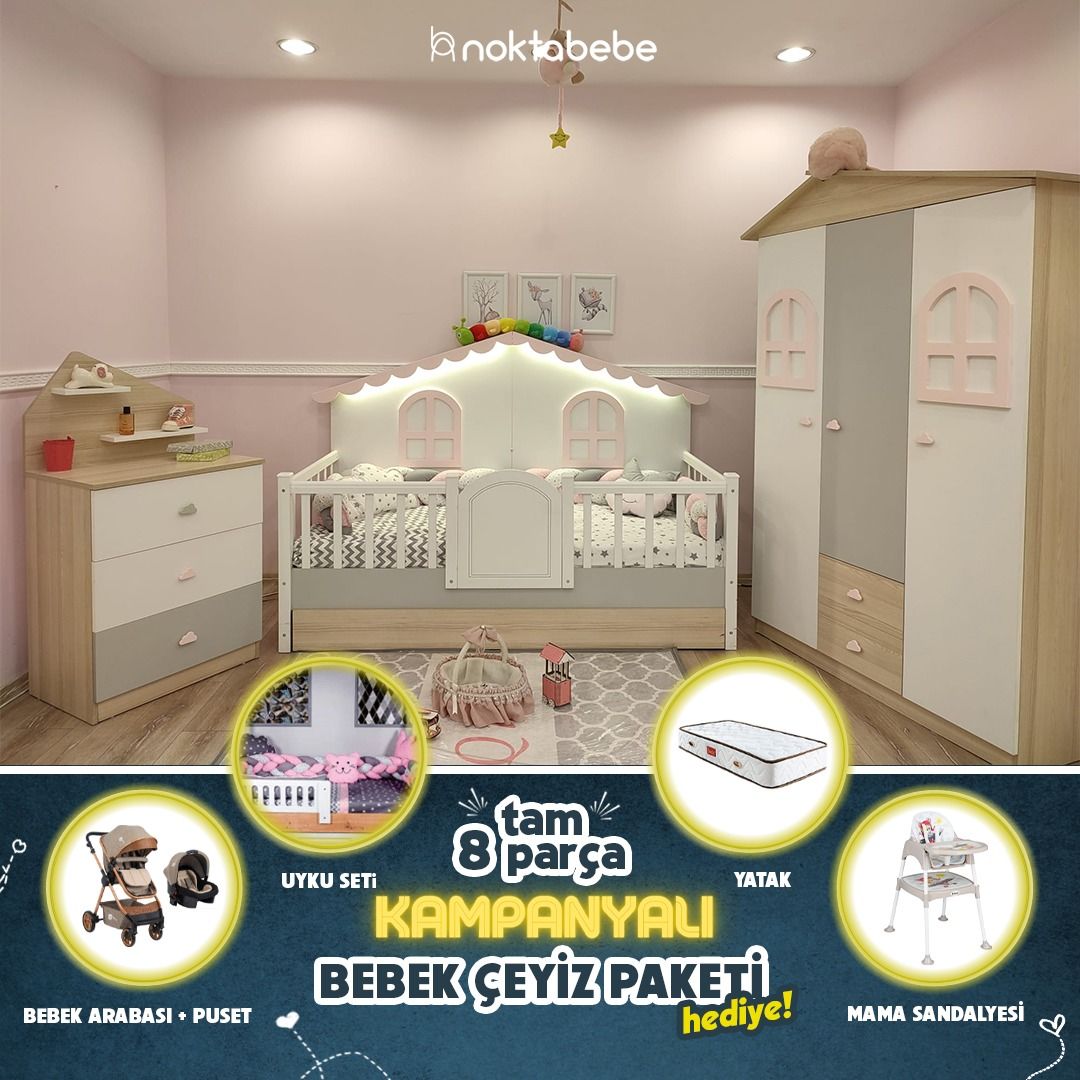 Siena Pembe Montessori Çocuk Odası Set