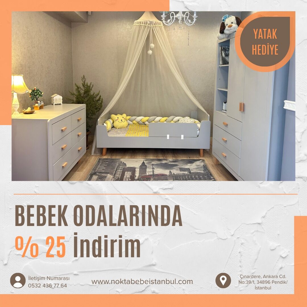 Preto Gri Çocuk Odası Takımı