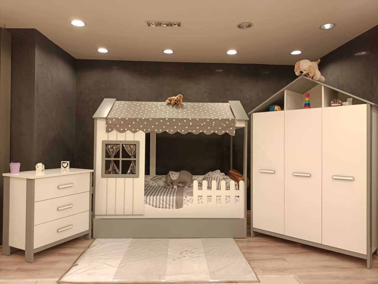 Meltem cozzy grey montessori çocuk odası
