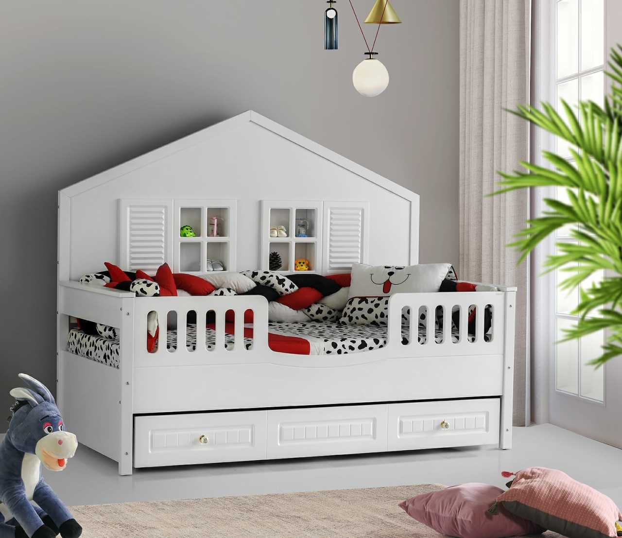 Mia beyaz montessori karyola 90x190