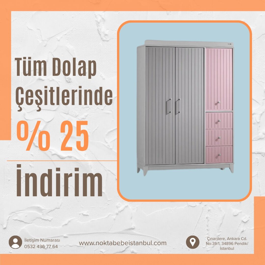 Sofia 3 kapılı dolap