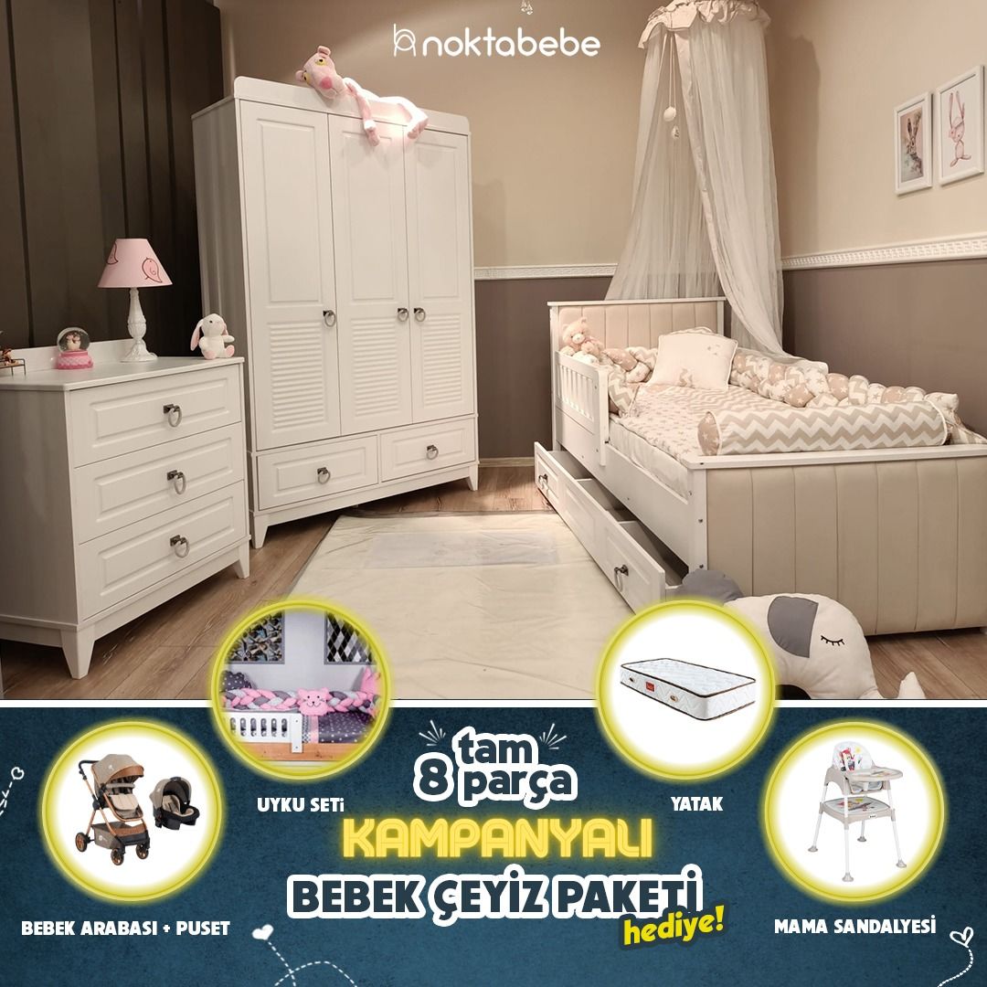 boss simi beyaz çocuk odası set