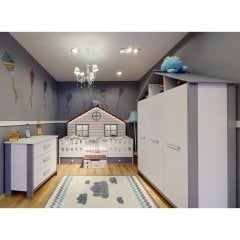 Meltem cozzy küçük ev gri montessori çocuk odası