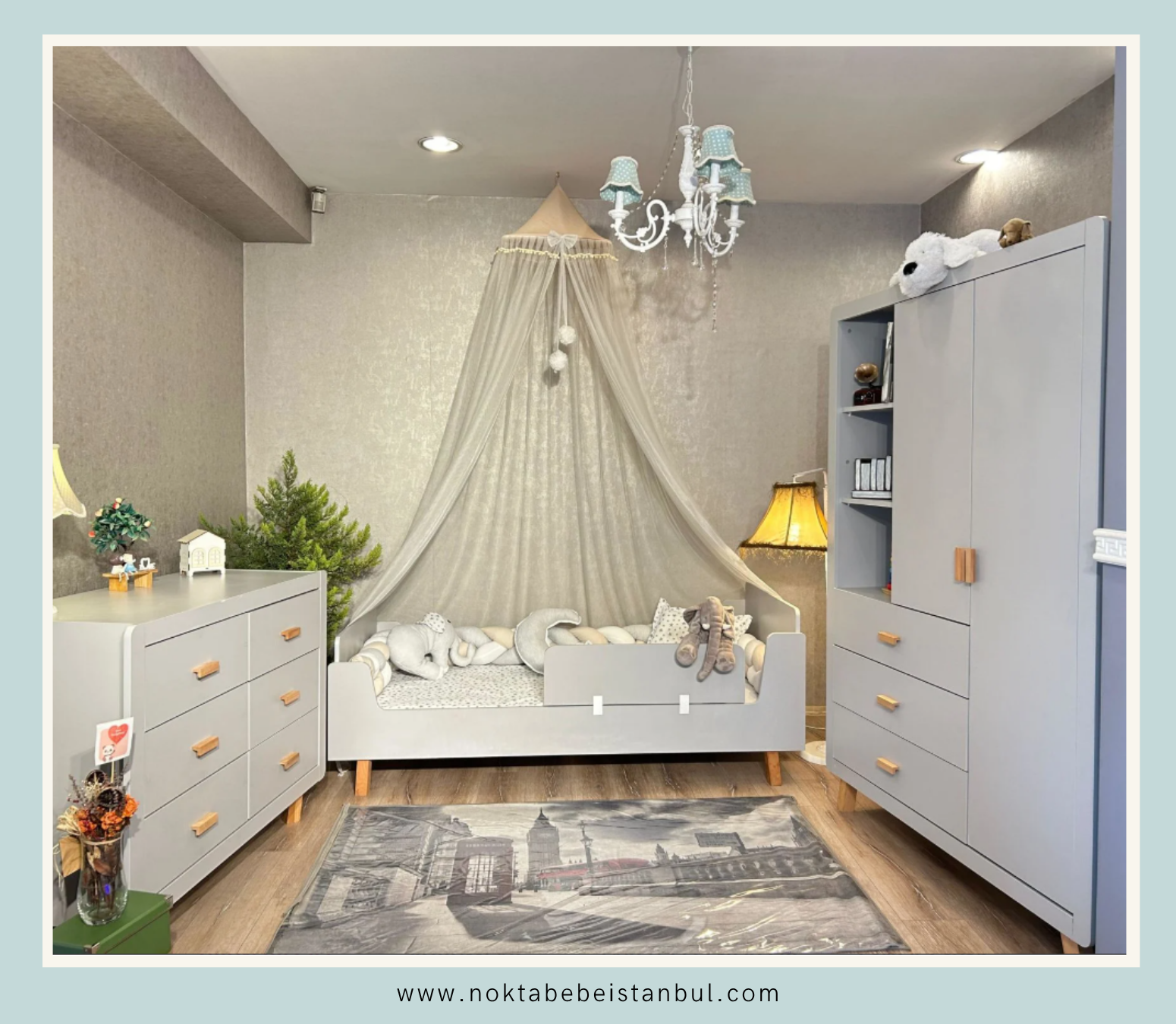 Preto Gri Çocuk Odası Takımı