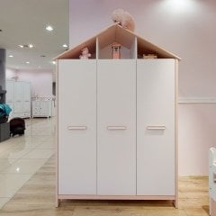 Meltem cozzy pembe 3 kapılı dolap