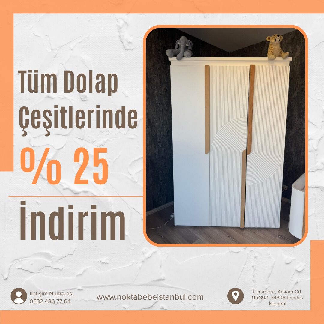 Lilium 3 Kapılı Dolap